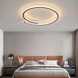 Plafonniers Lustre Led Minimaliste Pour Le Décor De La Chambre À Coucher Chambre D'enfant Étude Salon Lampes Modernes Blanc Circulaire Anneau Lumière