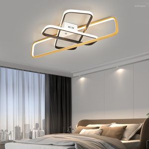 Luces de techo Led minimalista para sala de estar Dormitorio Lámpara Negro / Blanco / Dorado Lámparas de luz modernas Correo gratuito