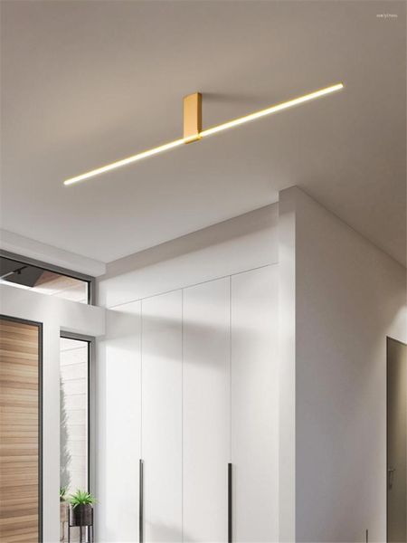 Luces de techo minimalista pared larga dormitorio moderno nórdico cobre lujo sala de estar El Deco silicona sombra lámparas iluminación