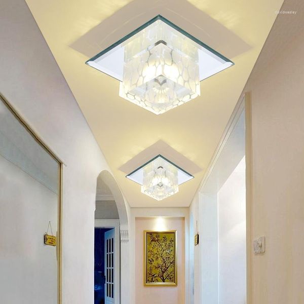 Plafonniers Lampe en cristal de diamant de hall d'entrée de couloir créatif moderne minimaliste