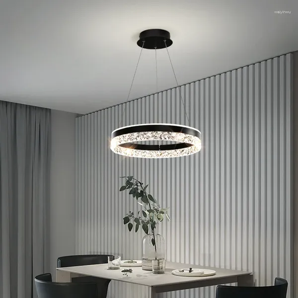 Plafonniers Style minimaliste Restaurant Lustre moderne circulaire table à manger bar comptoir chambre lumière LED luminaire