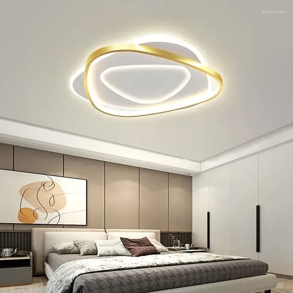 Luces de techo Lámparas LED ultrafinas minimalistas Panel de luz montado en superficie El dormitorio Blanco Atenuación de tres colores