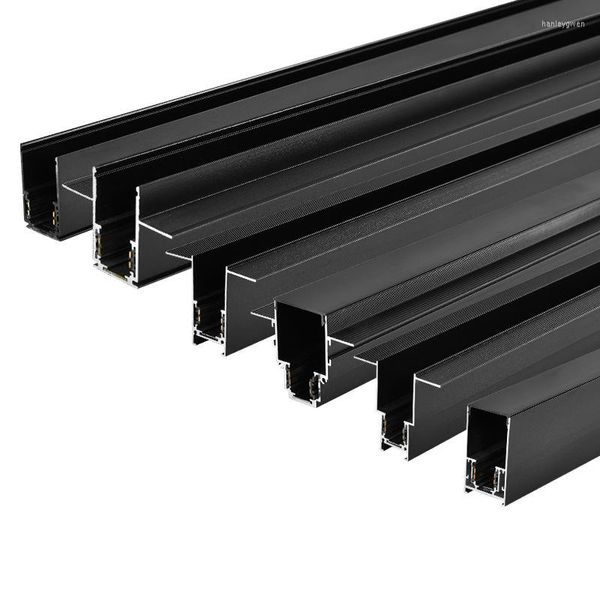Plafonniers Modèle 20 48V Rail magnétique à 4 fils Supports cachés de surface intégrés 3 styles d'alimentation en cuivre plat des deux côtés
