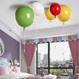 Plafondlampen moderne 5 kleuren ballon acryl verlichtingsarmaturen kinderkamer thuis decor slaapkamer e27 bol lampen met schakelaar luminaire