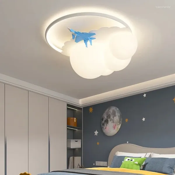 Plafonniers modernes avion lampe à LED enfant chambre garçon chambre décoration de la maison lumière télécommande luminaire