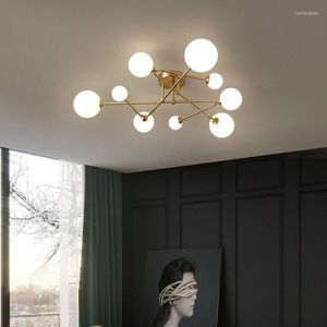 Plafondlampen moderne ballicht LED voor woonkamer creatieve metalen lamp oppervlak gemonteerde armatuurlingen Noordse slaapkamer