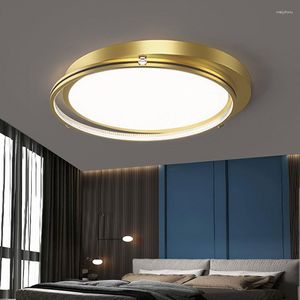 Luces de techo, lámpara LED decorativa redonda de oro negro moderno para dormitorio, sala de estar, comedor, pasillo, Loft, accesorio de iluminación interior minimalista