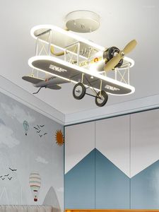 Plafondlampen modern cartoon luchtvliegtuig kinderen licht l67cm h45cm led de kinderen kamer slaapkamer lamp kwekerij decoratieve verlichting