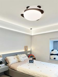 Plafonniers modernes dessin animé Panda lumière LED chambre d'enfant chambre salon salle à manger étude Protection des yeux lampe d'intérieur