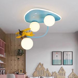 Plafondlampen moderne kinderkamer schattig vliegtuig lichte cartoon creatieve jongen slaapkamer decor kinderdagverblijf jeugdlampen
