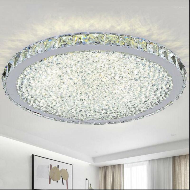 Ceiling Lights Modern Circular Creative Light Simple K9 Crystal Lamp For Home Living Room Bedroom Restaurant With LED Bulbs 110v-260v