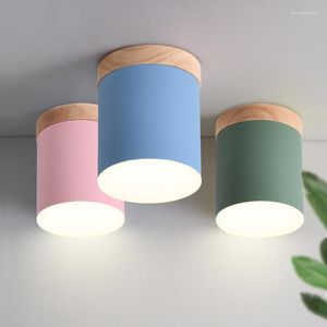 Plafonniers Moderne Coloré De Luxe Blanc Lampes Enfants Chambre Lampe Intérieur Luminaire LED Bois Salon AC220V