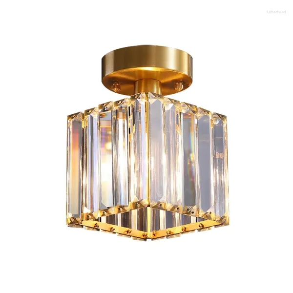 Plafonniers Moderne Cuivre Petite Lumière Mini Lustre Allée Intérieure Pour Couloir Vestiaire Balcon Bar El Lampe