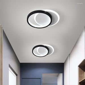 Plafondverlichting Moderne gang gangpad LED zwart witte lampen voor woonkamer restaurantverlichting Lampara De Techo ganggalerij