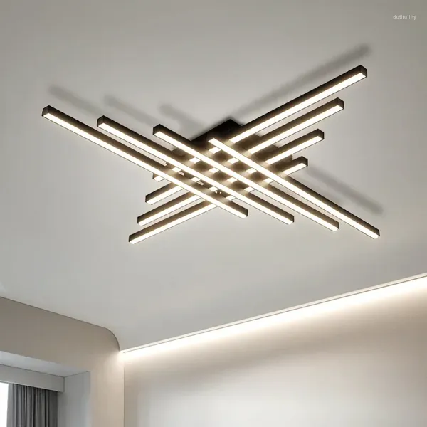 Luces de techo Strips modernos Cross Lámpara Led Living Comedor Candelier Iluminación Nordic Home Decoración Bar de cocina Bar de cocina