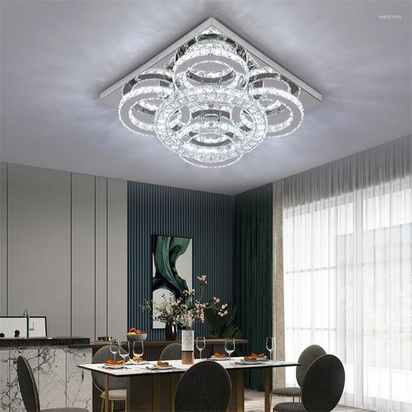 Luces de techo Lámparas de cristal modernas Candeliers K9 Sala de estar Accesorios de iluminación de la sala para el hogar Lustración Luminaria