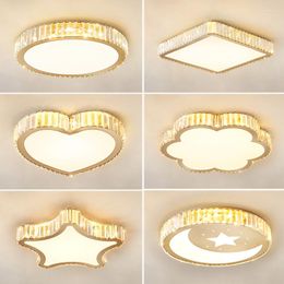 Plafonniers Moderne Cristal LED Lampe Pour Chambre Salon Toit Intérieur Décor À La Maison Encastré Lumineux Lustre Luminaire 2023