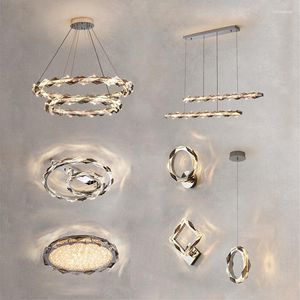 Plafondverlichting Moderne Dimbare LED Kroonluchter 2023 Chrome Lustres Lampara Techo Nordic Kristallen Lampen Voor Woonkamer