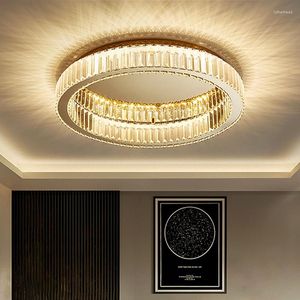 Plafondverlichting Moderne Eetkamer Slaapkamer Wonen Luxe Kristallen Lamp Interieur Woondecoratie Ring Glans Led Lampen