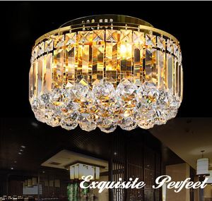 Plafonniers Moderne Europe Golden Chrome K9 Cristal Lampe Lumière Salon Restaurant Entrée Éclairage