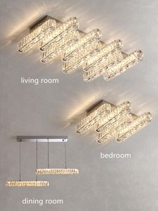 Plafonniers Moderne Foyer De Luxe 3 Dimmable Lustre Lumière Lustre K9 Cristal Doublure Lampe Éclairage Intérieur Décor Led Luminaire