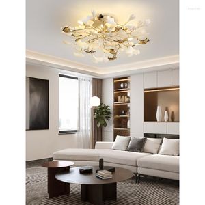 Plafondverlichting Modern Ginkgo Leaf Art Slaapkamer Lamp Woonkamer Studie Decor Kroonluchter Keukeneiland Cafe LED-verlichtingsarmaturen