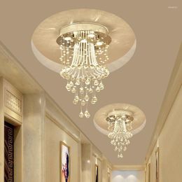 Plafondlampen moderne gang kristallen verlichtingsarmaturen ganglampen rond cristal luster decoratie balkon led furface sconce