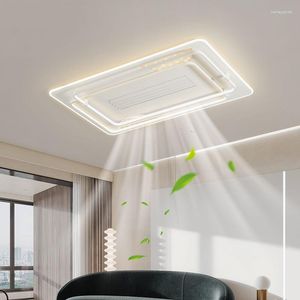 Plafonniers Lampes de ventilateur sans lame invisibles modernes avec télécommande Lumière LED Éclairage intérieur Chambre Salon