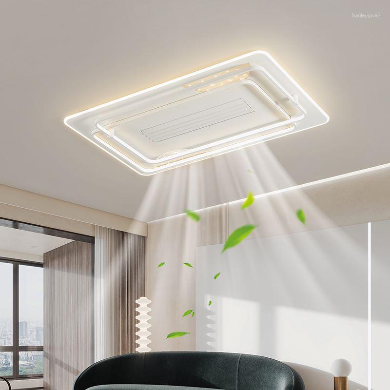 Plafonniers Lampes de ventilateur sans lame invisibles modernes avec télécommande Lumière LED Éclairage intérieur Chambre Salon