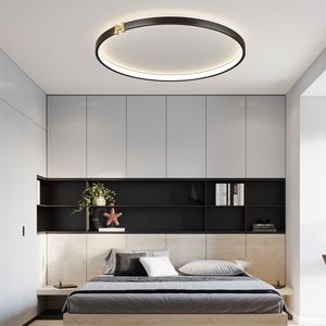 Plafonniers Lampe Moderne Noir Rond 3 Couleurs LED Gradateur Décor À La Maison Bureau El Lit ChambreCeiling