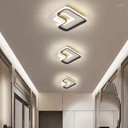 Ceiling Lights Modern LED Aisle Black White Corridor Lamps Balcony Luminaires Lamp For Bedroom Living Room Home Fixture