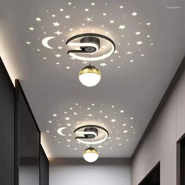 Luces de techo Lámpara LED moderna para pasillo, candelabro de estrella para dormitorio, porche, pasillo, escalera, balcón, decoración del hogar, iluminación interior