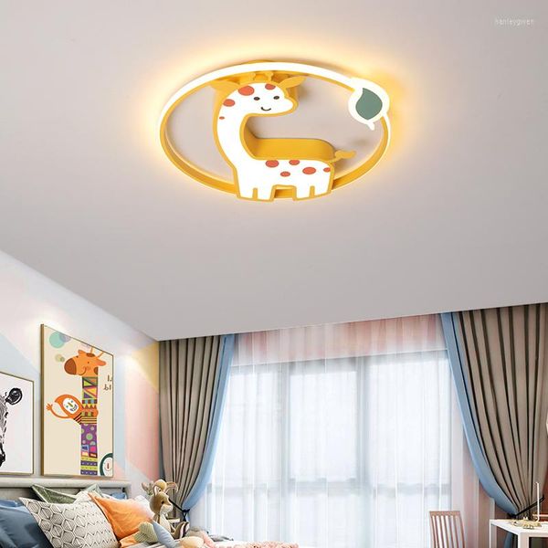 Luces de techo Moderna LED Animal Light para niños Dormitorio de niños Lamparas Lámpara de dibujos animados Habitación de bebé Niños Niñas 110v 220v