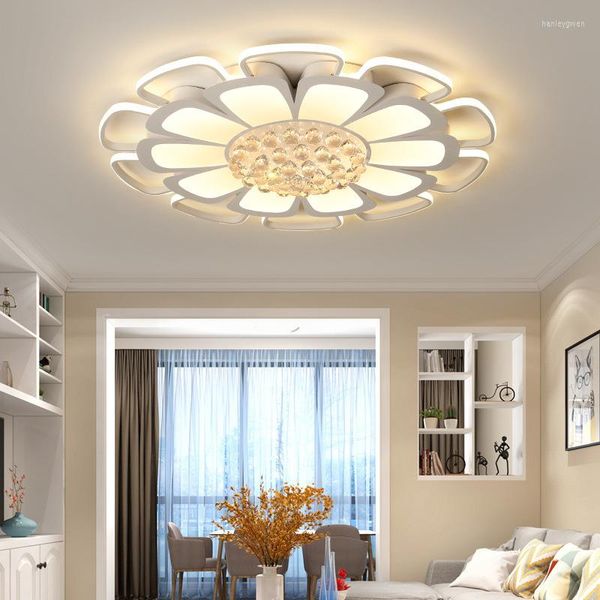 Luces de techo Moderna decoración de dormitorio Led Verlichting Plafond Lamp Leaves Light Glass Cube