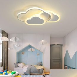 Plafondverlichting Moderne Led-plafondlamp Creatieve Witte Wolk Slaapkamerverlichting Cartoon Kinderkamer Kind Lezen Studie Roze Decoratie Dr Dhfis