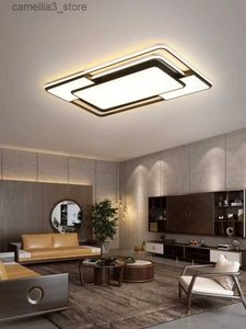 Plafonniers Plafonniers LED modernes pour lustres de salon plafonnier de chambre réglable noir Ultra mince décor de pièce plafonniers Q231120