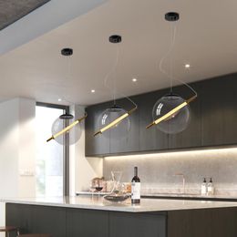 Plafondlampen moderne led kroonluchter voor eetkamer keukenbar minimalistische glazen bal hangende hangerse woningverlichting armaturen