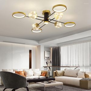 Plafonniers Moderne LED Lustre Éclairage Pour Salon Chambre Lampe Or Cadre En Aluminium Goutte Intérieur Luminaire Lumière Lustres