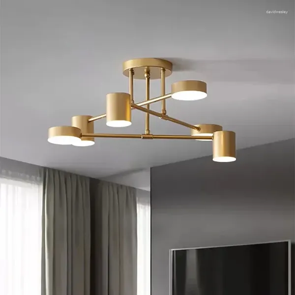 Plafonniers LED moderne lustre minimaliste multi-tête lampe pour chambre salon salle à manger décor à la maison luminaires d'éclairage intérieur