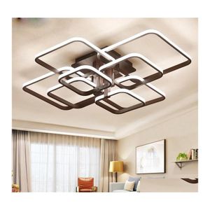 Plafonniers Moderne Led Lustre Avec Télécommande Acrylique Pour Salon Chambre Maison Drop Delivery Éclairage Intérieur Dhnzt