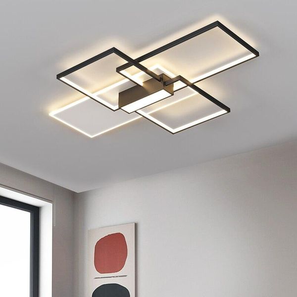 Plafonniers Lustres modernes à LED pour chambre à coucher Salon Salle d'étude Lampes rondes / carrées minimalistes Appareils d'éclairage intérieur