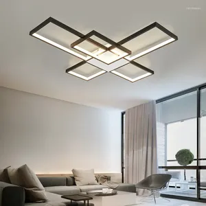 Plafonniers Lampe de lustres LED moderne pour salon chambre étude intérieure couleur or/noir
