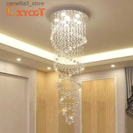 Plafonniers Moderne LED Double Spirale Lustre En Cristal Éclairage pour Foyer Escalier Escalier Chambre Hôtel HallCeiling Suspension Lampe Q231120