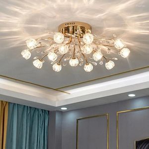 Plafonniers LED modernes lustres de fleurs cristal salon salle à manger suspension lampe décor à la maison suspendus luminaires lustre