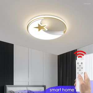 Plafonniers Moderne LED Pour Chambre Étude Salon Intérieur Décoration Ronde Éclairage Avec Télécommande Lampe