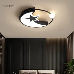 Plafonniers LED moderne pour les enfants chambre à coucher étude de chambre bébé décor de crèche décor de dessin animé étoile lune de lustre pour enfants lampe