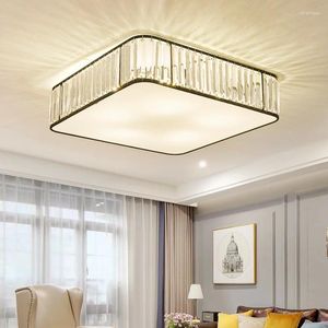Plafondverlichting moderne LED voor woonkamer hoofdslaapkamer studeerkamer zwarte luxe ijzeren kristallen binnenlamp
