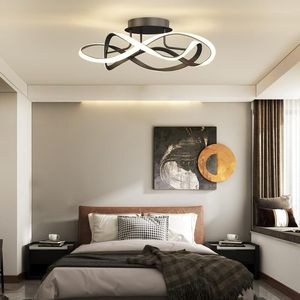 Plafonniers Moderne Led Lampe Noir Or Pour Salon Chambre Cuisine Chaud Design Bureau Décoratif Dimmable Luminaires