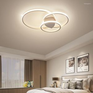 Plafonniers Lampe LED moderne pour chambre salon étude salle à manger cercle blanc conception simple télécommande lustre lumière