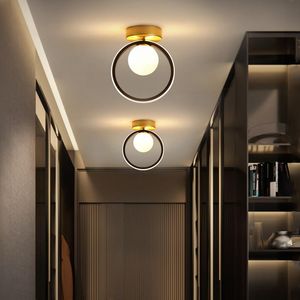 Plafondverlichting Moderne LED-lamp voor Gang Ingang Gang Nordic Ronde Balkon Maatwerk Glazen Bal Kroonluchter Woondecoratie